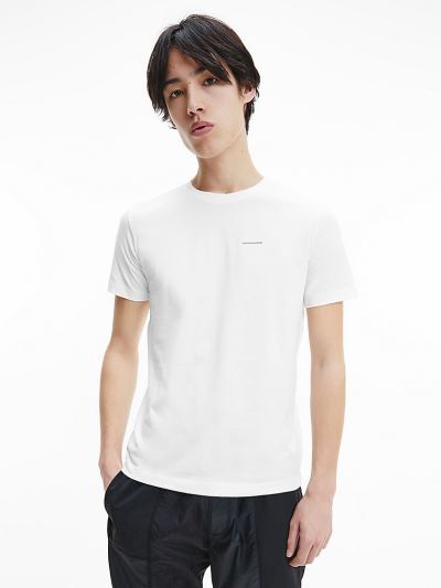 Calvin Klein Ruhák HU533028 | Calvin Klein Slim Organic Cotton Férfi Póló Világos Fehér